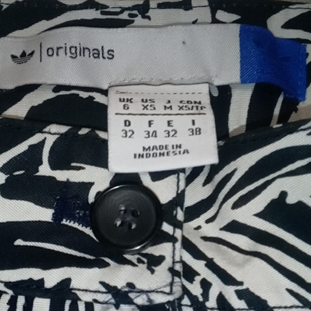 Adidas Originals Zebra Print Pants in Black and White